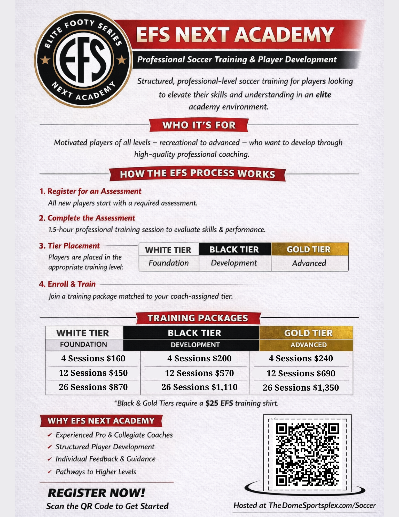 Elite Footy Series Next Academy | The Dome Sportsplex | Youth Soccer Training